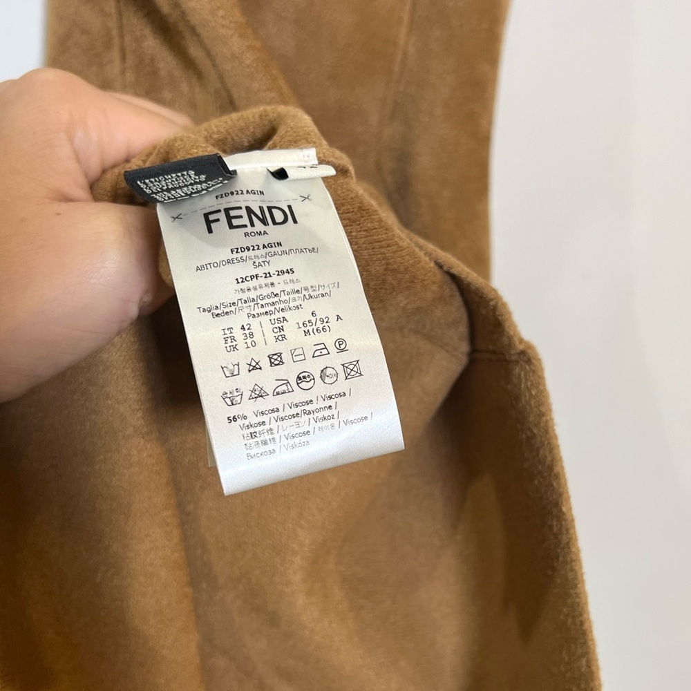 Fendi x Skims brown/tan velvet knit dress size 42 (US 6) NEW! New with tags! - Picture 12 of 16